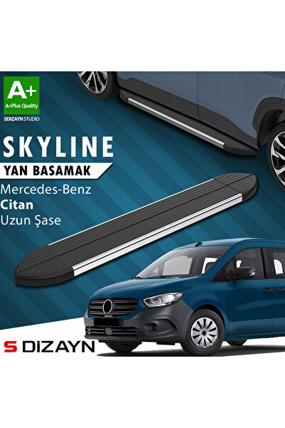 Mercedes Citan Uzun Şase Skyline Krom Yan Basamak 223 Cm 2012-2021 A+ Kalite MR-CT1-US-YBS-SKY-KA-22