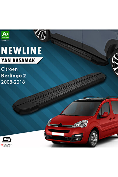 Citroen Berlingo 2 NewLine Siyah Yan Basamak 193 Cm 2008-2018 A+ Kalite CI-BL2-YBS-NW-SA-193
