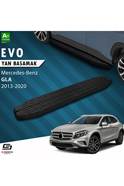 Mercedes GLA X156 Evo Siyah Yan Basamak 183 Cm 2013-2020 A+ Kalite MR-GA1-YBS-EV-SA-183