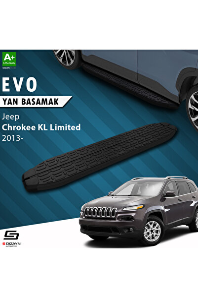 Jeep Cherokee KL Evo Siyah Yan Basamak 173 Cm 2013-2023 A+ Kalite JE-KL1-YBS-EV-SA-173