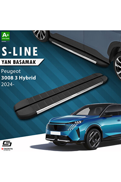 Peugeot 3008 3 Hybrid S-Line Krom Yan Basamak 183 Cm 2024 Üzeri A+ Kalite PE-383-HYB-YBS-SL-KA-183-E