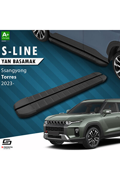 Ssangyong Torres S-Line Siyah Yan Basamak 183 Cm 2023 Üzeri A+ Kalite SS-TO1-YBS-SL-SA-183