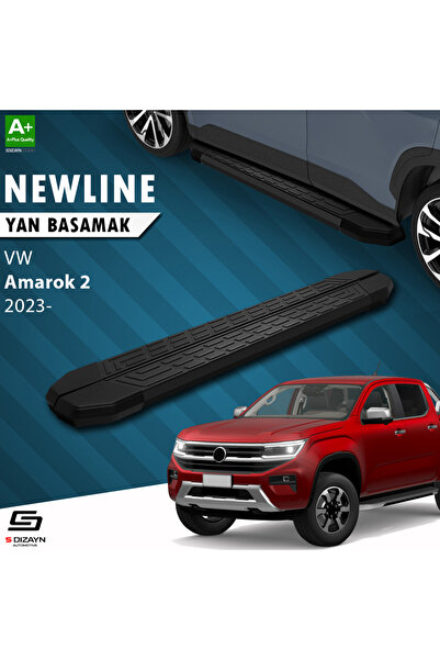 VW Amarok 2 NewLine Siyah Yan Basamak 203 Cm 2023 Üzeri A+ Kalite VW-AM2-YBS-NW-SA-203-E