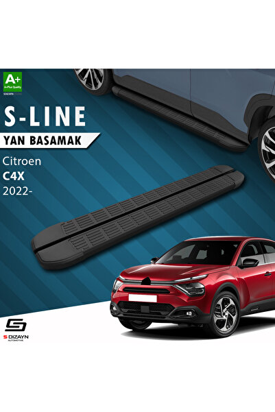 Citroen C4 X S-Line Siyah Yan Basamak 183 Cm 2022 Üzeri A+ Kalite CI-C4X-YBS-SL-SA-183-E