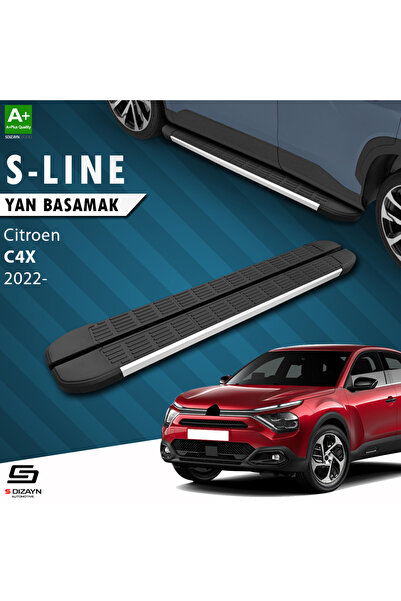Citroen C4 X S-Line Aluminyum Yan Basamak 183 Cm 2022 Üzeri A+ Kalite CI-C4X-YBS-SL-AL-183-E