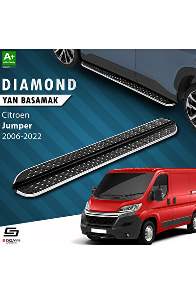 S-Dizayn Citroen Jumper 3 Kısa Şase Diamond Krom Yan Basamak 203 Cm 2006-2022 A+ Kalite CI-JP3-KS-YB