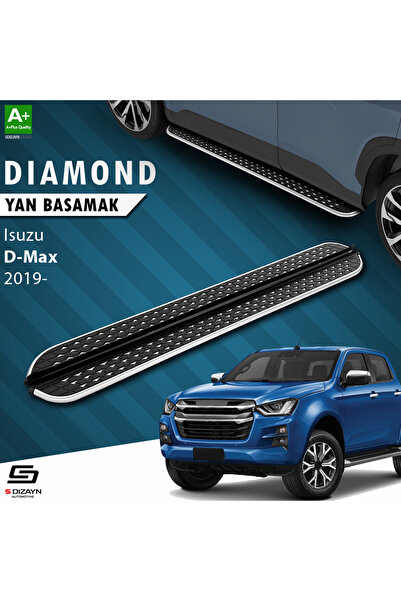 S-Dizayn Isuzu D-Max 3 Diamond Krom Yan Basamak 203 Cm 2019 Üzeri A+ Kalite IS-DM3-YBS-DKR-203