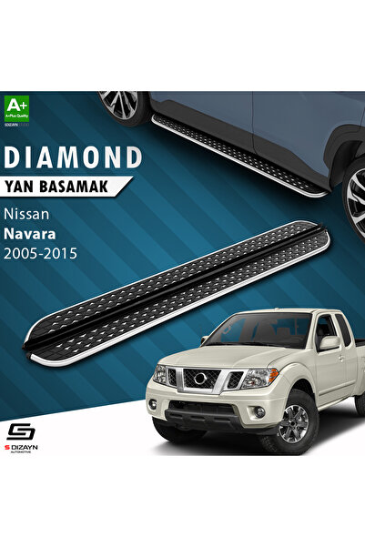 S-Dizayn Nissan Navara 2 Diamond Krom Yan Basamak 203 Cm 2005-2015 A+ Kalite NI-NV2-YBS-DKR-203
