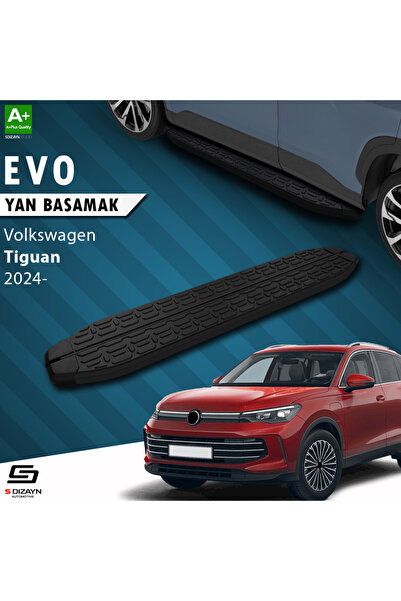 VW Tiguan 3 Evo Siyah Yan Basamak 183 Cm 2024 Üzeri A+ Kalite VW-TG3-YBS-EV-SA-183-E