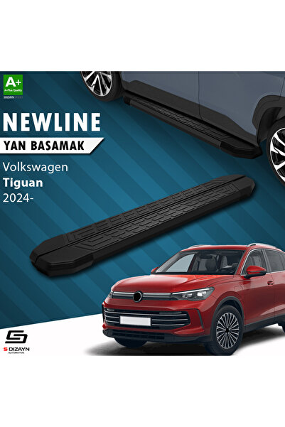 VW Tiguan 3 NewLine Siyah Yan Basamak 183 Cm 2024 Üzeri A+ Kalite VW-TG3-YBS-NW-SA-183-E