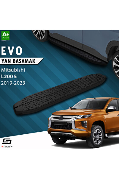 Mitsubishi L200 5 Makyajlı Evo Siyah Yan Basamak 203 Cm 2019-2023 A+ Kalite MT-L25M-YBS-EV-SA-203-E