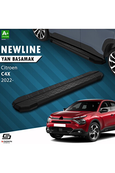 Citroen C4 X NewLine Siyah Yan Basamak 183 Cm 2022 Üzeri A+ Kalite CI-C4X-YBS-NW-SA-183-E