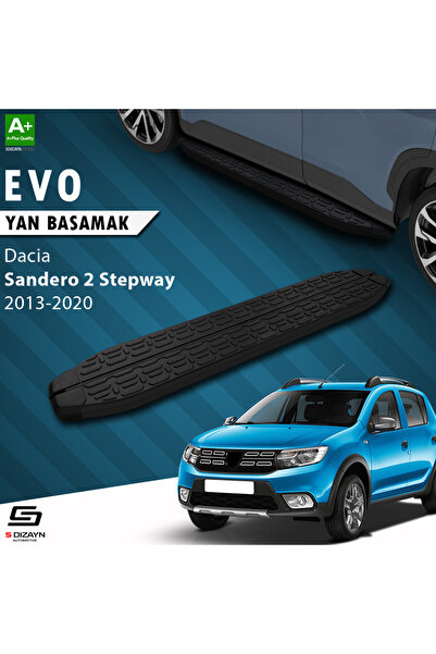 Dacia Sandero 2 Stepway Evo Siyah Yan Basamak 173 Cm 2013-2020 A+ Kalite DC-SD2-STW-YBS-EV-SA-173