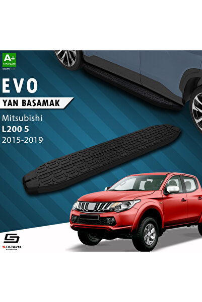 Mitsubishi L200 5 Evo Siyah Yan Basamak 193 Cm 2015-2019 A+ Kalite MT-L25-YBS-EV-SA-193