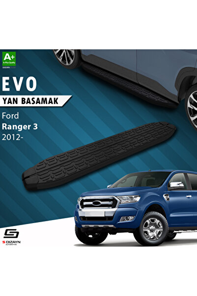Ford Ranger 3 Evo Siyah Yan Basamak 203 Cm 2012-2022 A+ Kalite FO-RG3-YBS-EV-SA-203