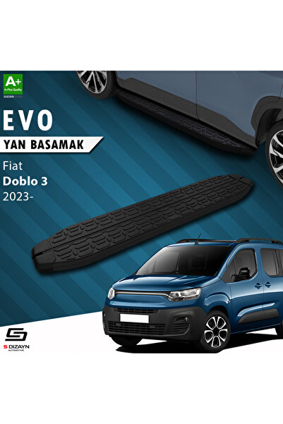 Fiat Doblo 3 Uzun Şase Evo Siyah Yan Basamak 213 Cm 2023 Üzeri A+ Kalite FI-DB3-US-YBS-EV-SA-213