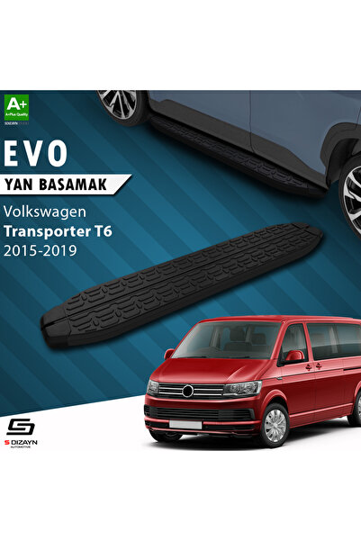 VW Transporter T6 Uzun Şase Evo Siyah Yan Basamak 253 Cm 2015-2019 A+ Kalite VW-TT6-US-YBS-EV-SA-253