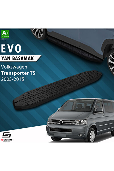 VW Transporter T5 Kısa Şase Evo Siyah Yan Basamak 213 Cm 2003-2015 A+ Kalite VW-TT5-KS-YBS-EV-SA-213