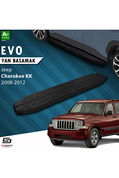 Jeep Cherokee KK Evo Siyah Yan Basamak 153 Cm 2008-2012 A+ Kalite JE-KK1-YBS-EV-SA-153-E
