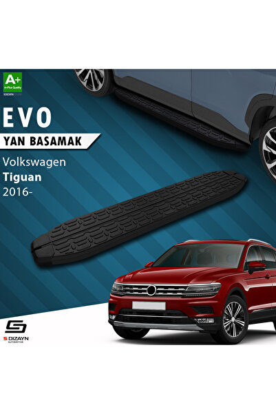 VW Tiguan 2 Evo Siyah Yan Basamak 173 Cm 2016-2024 A+ Kalite VW-TG2-YBS-EV-SA-173-E