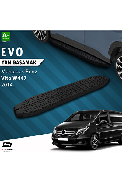 Mercedes Vito W447 Kısa Şase Evo Siyah Yan Basamak 233 Cm 2014 Üzeri A+ Kalite MR-447-KS-YBS-EV-SA-2