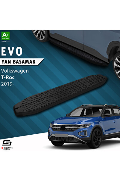 VW T-Roc Evo Siyah Yan Basamak 173 Cm 2019-2021 A+ Kalite VW-TR1-YBS-EV-SA-173-E