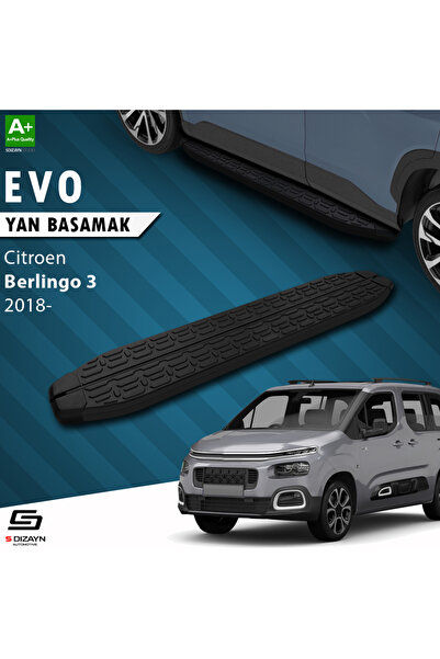 Citroen Berlingo 3 Uzun Şase Evo Siyah Yan Basamak 213 Cm 2018 Üzeri A+ Kalite CI-BL3-US-YBS-EV-SA-2
