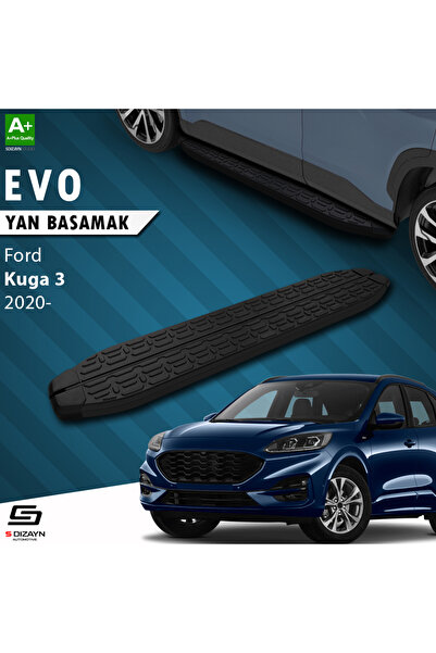 Ford Kuga 3 Evo Siyah Yan Basamak 183 Cm 2020 Üzeri A+ Kalite FO-KG3-YBS-EV-SA-183