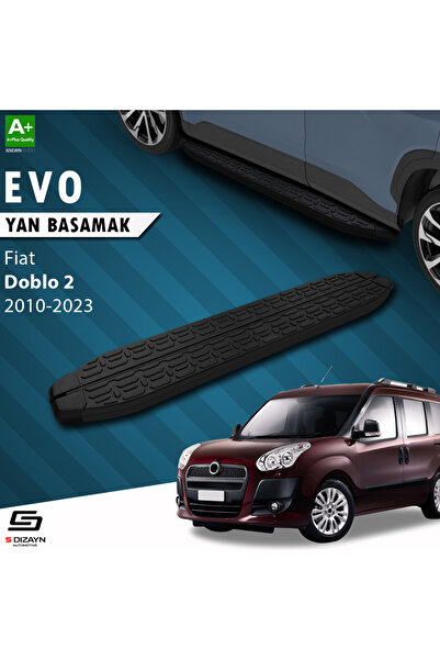 Fiat Doblo 2 Evo Siyah Yan Basamak 193 Cm 2010-2022 A+ Kalite FI-DB2-YBS-EV-SA-193