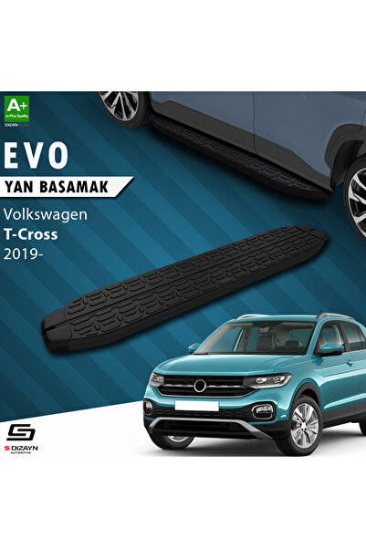 VW T-Cross Evo Siyah Yan Basamak 173 Cm 2019-2023 A+ Kalite VW-TC1-YBS-EV-SA-173-E