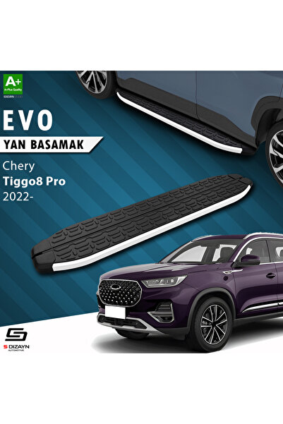 S-Dizayn Chery Tiggo8 Pro Evo Aluminyum Yan Basamak 183 Cm 2022 Üzeri A+ Kalite CR-TI8-YBS-EV-AL-183