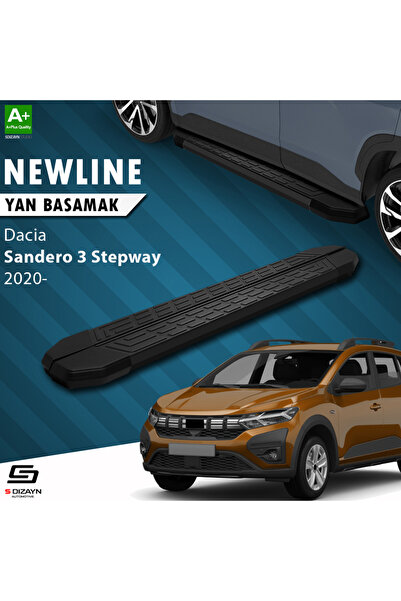 Dacia Sandero 3 Stepway NewLine Siyah Yan Basamak 183 Cm 2020 Üzeri A+ Kalite DC-SD3-STW-YBS-NW-SA-1