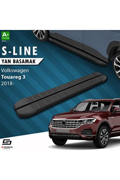 VW Touareg 3 S-Line Siyah Yan Basamak 193 Cm 2018 Üzeri A+ Kalite VW-TO3-YBS-SL-SA-193-E
