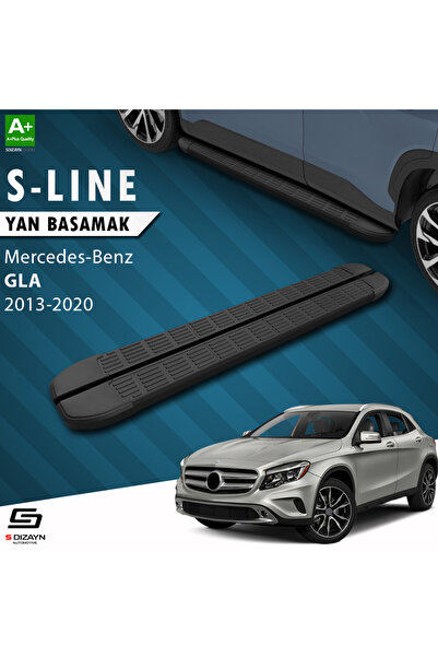 Mercedes GLA X156 S-Line Siyah Yan Basamak 183 Cm 2013-2020 A+ Kalite MR-GA1-YBS-SL-SA-183