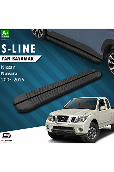 Nissan Navara 2 S-Line Siyah Yan Basamak 203 Cm 2005-2015 A+ Kalite NI-NV2-YBS-SL-SA-203