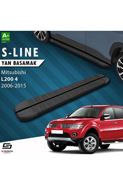 Mitsubishi L200 4 S-Line Siyah Yan Basamak 193 Cm 2006-2015 A+ Kalite MT-L24-YBS-SL-SA-193