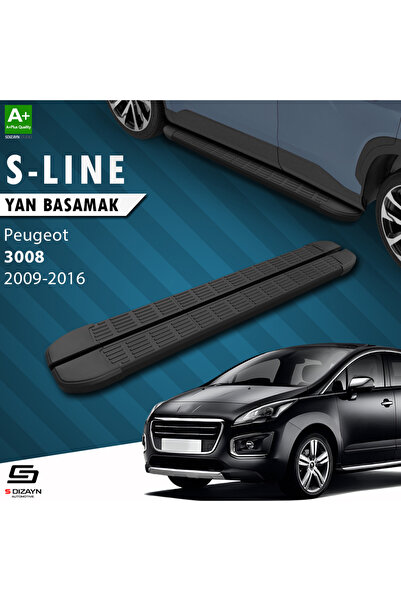 Peugeot 3008 S-Line Siyah Yan Basamak 183 Cm 2009-2016 A+ Kalite PE-381-YBS-SL-SA-183