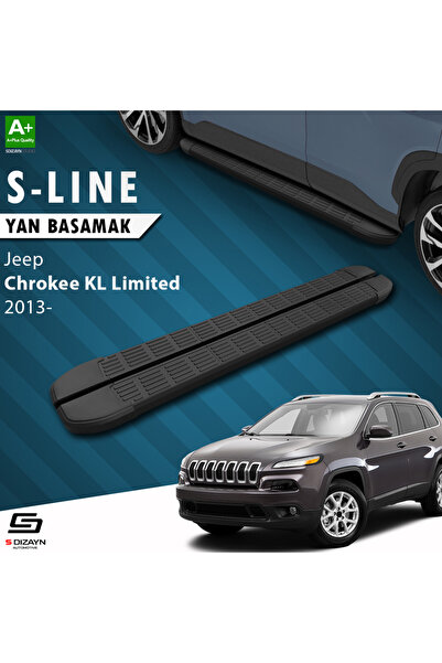 Jeep Cherokee KL S-Line Siyah Yan Basamak 173 Cm 2013-2023 A+ Kalite JE-KL1-YBS-SL-SA-173-E
