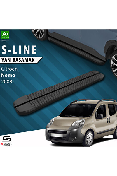 Citroen Nemo S-Line Siyah Yan Basamak 173 Cm 2008-2017 A+ Kalite CI-NM1-YBS-SL-SA-173
