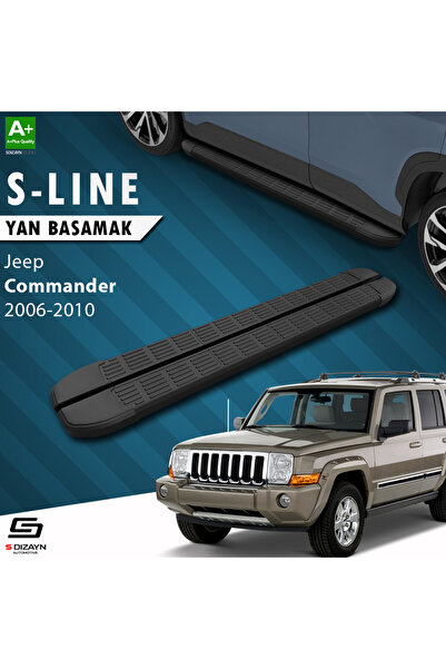 Jeep Commander S-Line Siyah Yan Basamak 173 Cm 2006-2010 A+ Kalite JE-CO1-YBS-SL-SA-173