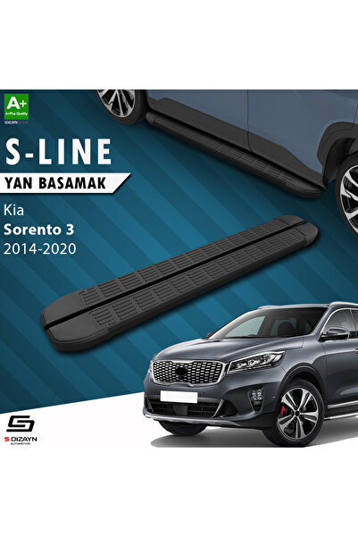 Kia Sorento 3 S-Line Siyah Yan Basamak 183 Cm 2014-2020 A+ Kalite KI-SO3-YBS-SL-SA-183