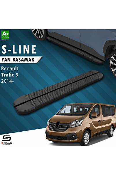 Renault Trafic 3 Kısa Şase S-Line Siyah Yan Basamak 223 Cm 2014-2020 A+ Kalite RE-TR3-KS-YBS-SL-SA-2