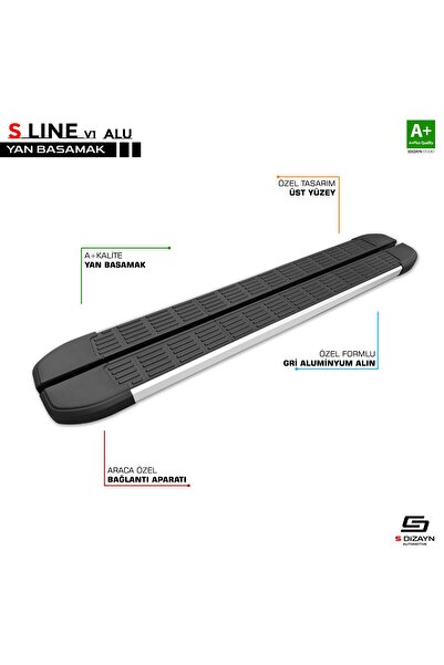 S-dizayn Citroen Jumper 3 Uyumlu Kısa Şase S-line Aluminyum Yan Basamak 203 Cm 2006 Üzeri