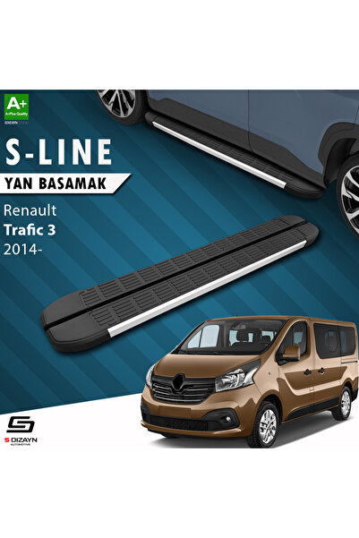 Renault Trafic 3 Uzun Şase S-Line Aluminyum Yan Basamak 263 Cm 2014-2020 A+ Kalite RE-TR3-US-YBS-SL-