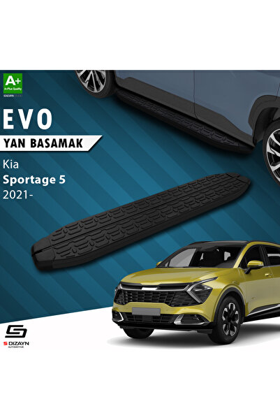 Kia Sportage 5 Evo Siyah Yan Basamak 173 Cm 2021 Üzeri A+ Kalite KI-SP5-YBS-EV-SA-173