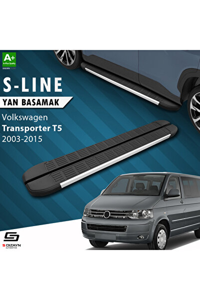 VW Transporter T5 Uzun Şase S-Line Aluminyum Yan Basamak 253 Cm 2003-2015 A+ Kalite VW-TT5-US-YBS-SL