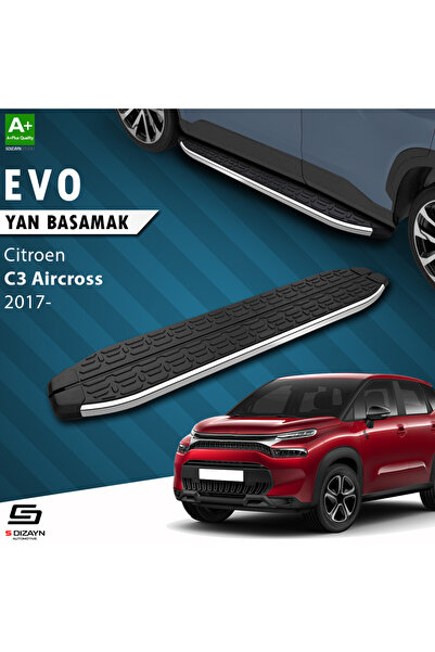S-dizayn Citroen C3 Aircross Evo Krom Yan Basamak 183 Cm 2017-2024 A Kalite Cı-c3a-ybs-ev-ka-183