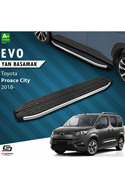 Toyota Proace City Uzun Şase Evo Krom Yan Basamak 213 Cm 2018 Üzeri A+ Kalite TO-PC1-US-YBS-EV-KA-21