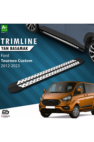 S-dizayn Ford Tourneo Custom Kısa Şase Trimline Gri Yan Basamak 210 Cm 2012-2023 Fo-tc1-kstr-gr-210