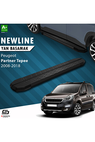 Peugeot Partner 2 Tepee NewLine Siyah Yan Basamak 193 Cm 2008-2018 A+ Kalite PE-PT2-YBS-NW-SA-193